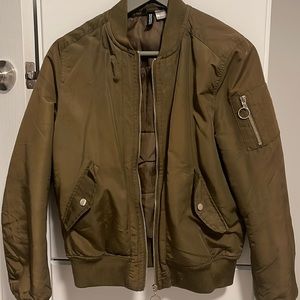 Khaki green bomber jacket
